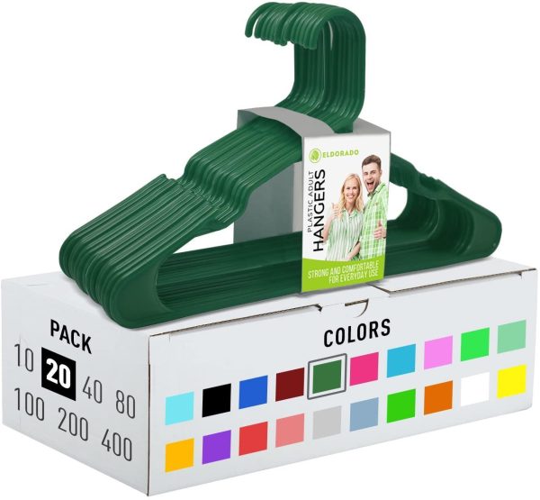 Hangers for Adult Size Clothing Plastic Ideal for Everyday Standard Use Clothes Shirts Blouses TShirts Dresses Jackets