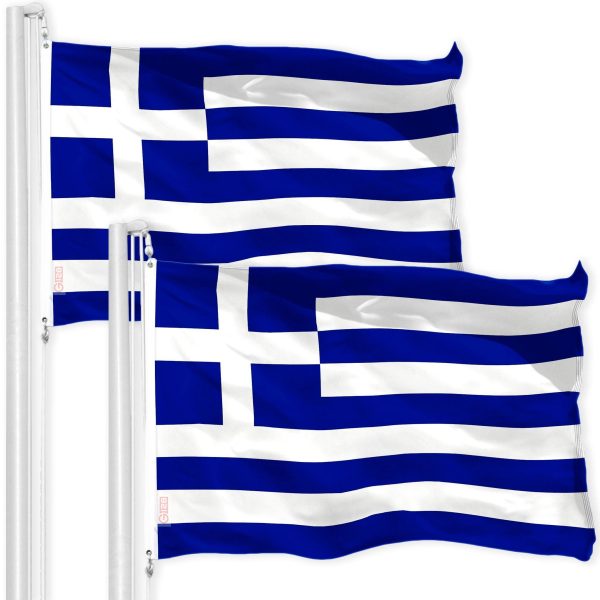 Greece Greek Flag 3x5 Ft 2-Pack 150D Printed Polyester By G128