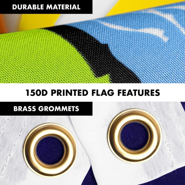 G128 Combo Pack: 6 Ft Tangle Free Spinning Flagpole (Black) & Montana Flag 3x5 Ft Printed 150D Polyester, Brass Grommets (Flag Included) Aluminum Flag Pole - Image 4