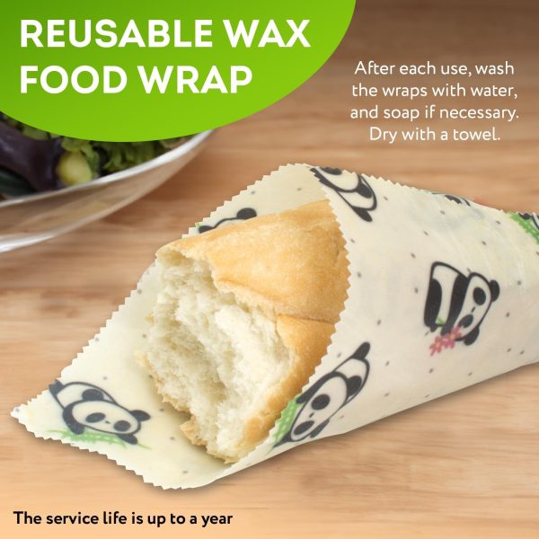 Reusable Beeswax Wrap S M L. Pack of 3 Beeswax Food Wraps. Washable Reusable Beeswax Food Wrap for Sandwiches Dough Covering. Organic Beeswax Wraps for Food Reusable. Sandwich Wrap - Image 5