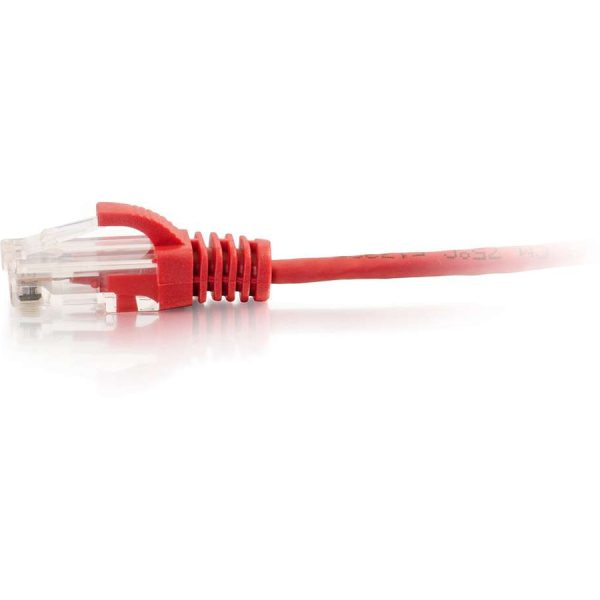 C2G 3ft Cat6 Snagless Unshielded (UTP) Slim Ethernet Cable - Cat6 Network Patch Cable - PoE - Red - Image 2