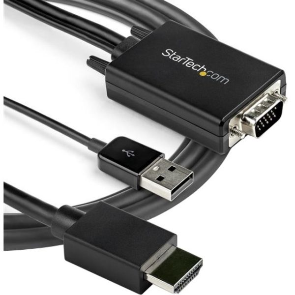 StarTech.com 2m VGA to HDMI Converter Cable with USB Audio Support - 1080p Analog to Digital Video Adapter Cable - Male VGA to Male HDMI - Image 5
