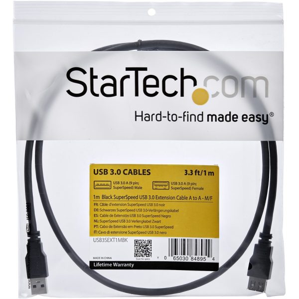 StarTech.com 1m Black SuperSpeed USB 3.0 (5Gbps) Extension Cable A to A - M/F - Image 5