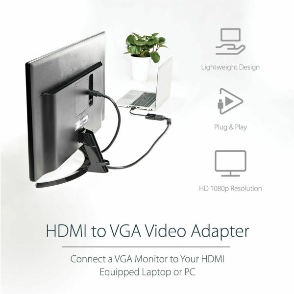 StarTech.com HDMI to VGA Adapter - 1080p - 1920 x 1080 - Black - HDMI Converter - VGA to HDMI Monitor Adapter - Image 2