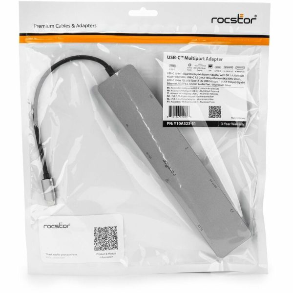 Rocstor Type-C 10-in-1 Dual Displays Portable Dock with Type-C Video - Image 8