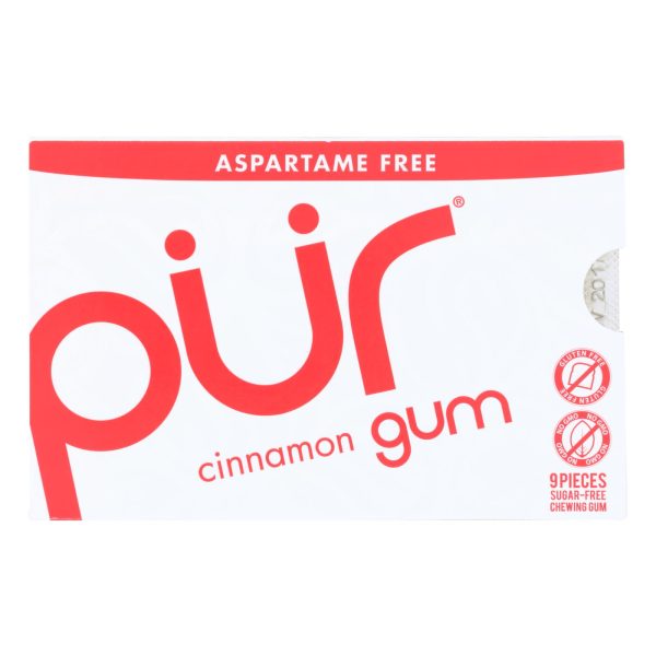 Pur Gum - Cinnamon - Aspartame Free - 9 Pieces - 12.6 g - Case of 12 - Image 2