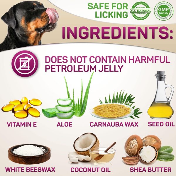Natural Dog Paw Balm Dog Paw Protection for Hot Pavement Dog Paw Wax for Dry Paws & Nose Canine Paw Moisturizer for Cracked Paws Cream Butter for Cat Dogs Paw Protectors Paw Pad Lotion (2 oz) - Image 3