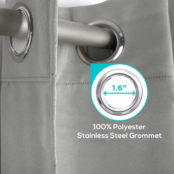 Blackout Curtains for Bedroom Pack of 2 Window Hanging Panels 84 inch Long Blind Off Grommet Curtains Thick Black Out Window Screen No Light Drapes (42 x 84 inch Silver) - Image 3