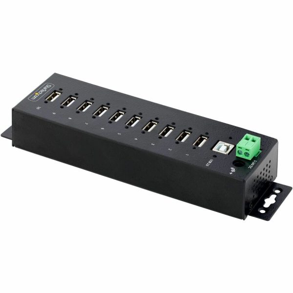 StarTech.com 10-Port Industrial USB 2.0 HUB, Rugged USB Hub w/ESD Level 4 Protection, DIN/Wall/Desk Mountable USB-A Hub, USB Expansion Hub - Image 2