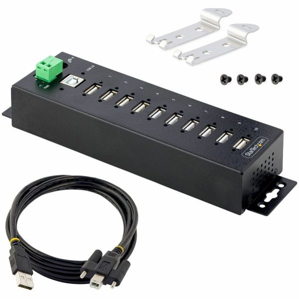 StarTech.com 10-Port Industrial USB 2.0 HUB, Rugged USB Hub w/ESD Level 4 Protection, DIN/Wall/Desk Mountable USB-A Hub, USB Expansion Hub - Image 7