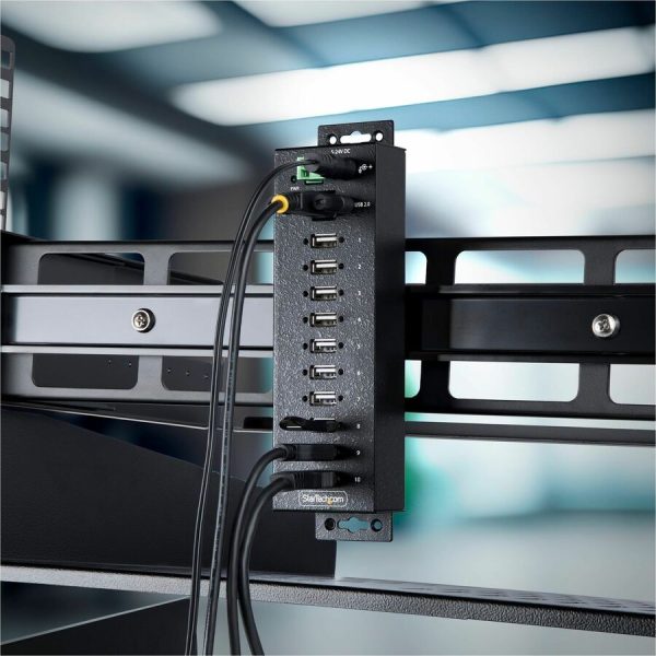 StarTech.com 10-Port Industrial USB 2.0 HUB, Rugged USB Hub w/ESD Level 4 Protection, DIN/Wall/Desk Mountable USB-A Hub, USB Expansion Hub - Image 10