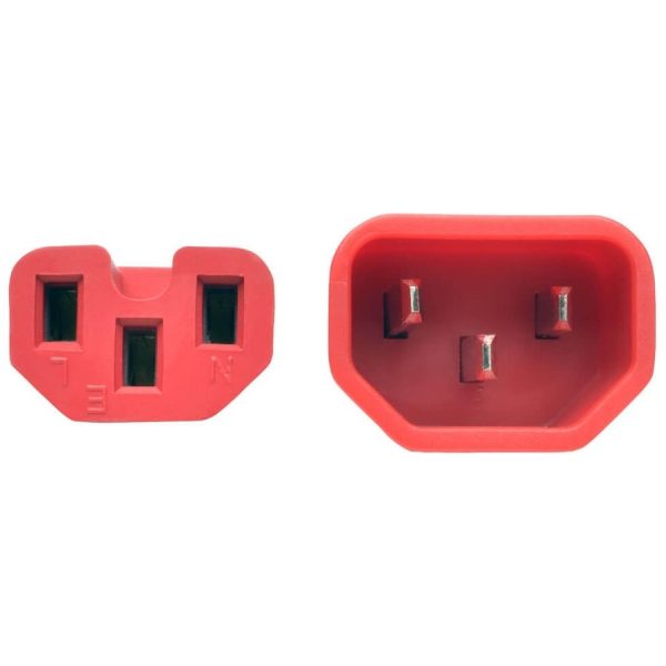 Eaton Tripp Lite Series Power Cord C14 to C15 - Heavy-Duty, 15A, 250V, 14 AWG, 6 ft. (1.83 m), Red - Image 3