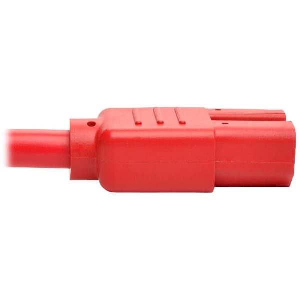 Eaton Tripp Lite Series Power Cord C14 to C15 - Heavy-Duty, 15A, 250V, 14 AWG, 6 ft. (1.83 m), Red - Image 4