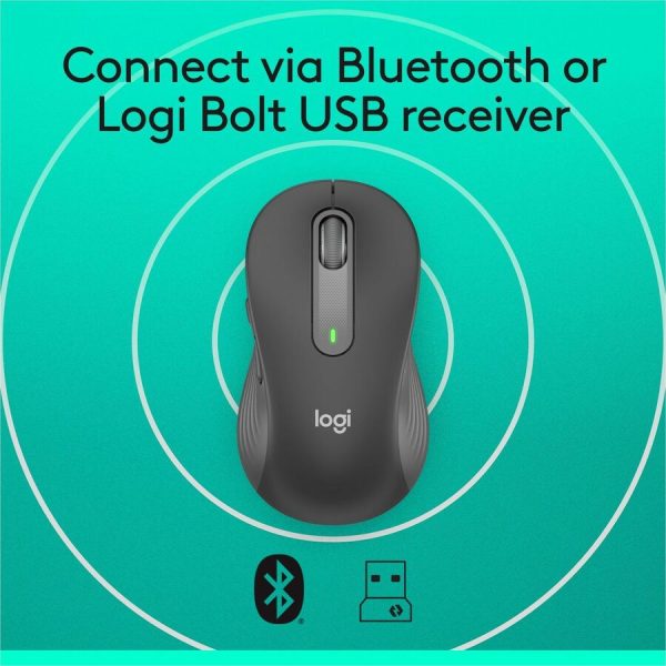 Logitech Signature M650 L Full Size Wireless Mouse - For Large Sized Hands, 2-Year Battery, Silent Clicks, Graphite - Image 6