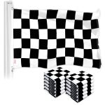 G128 10 Pack: Checkered Flag | 3x5 Ft | LiteWeave Pro Series Printed 150D Polyester | Indoor/Outdoor, Vibrant Colors, Brass Grommets, Thicker and More Durable Than 100D 75D Polyester