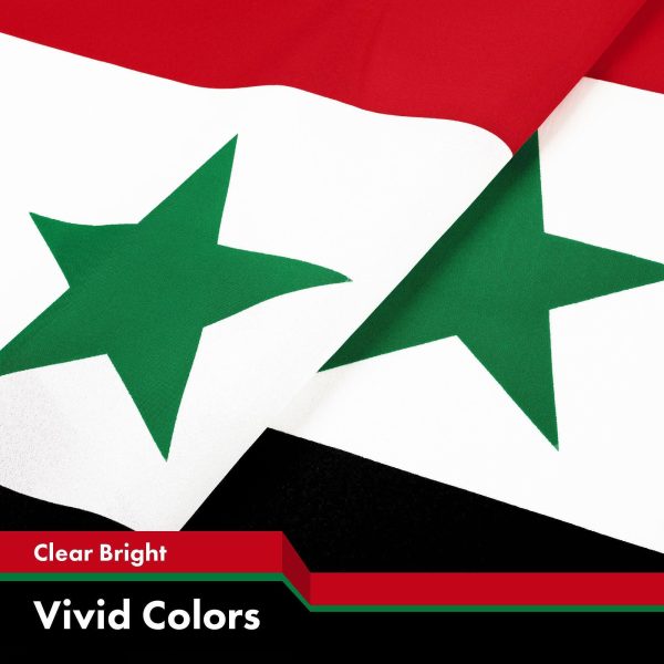G128 Combo Pack: American USA Flag 3x5 Ft & Syria Syrian Flag 3x5 Ft | Both LiteWeave Pro Series Printed 150D Polyester, Brass Grommets - Image 4