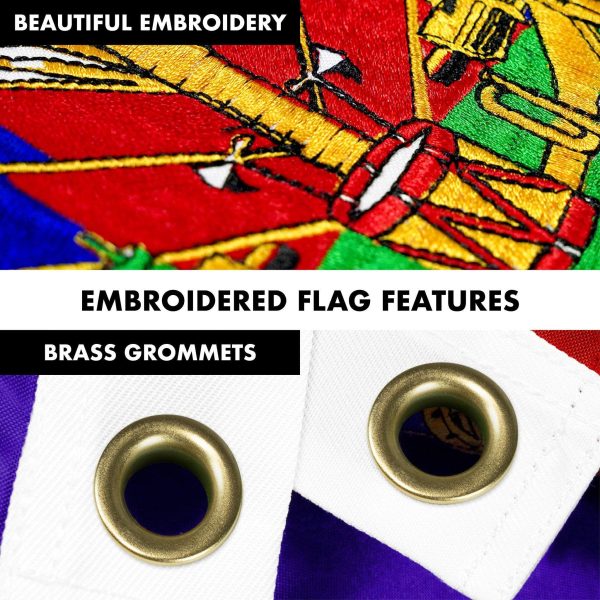 G128 Combo Pack: Flag Pole 6 FT Black Tangle Free & Haiti Haitian Flag 3x5 FT Double Sided Embroidered 210D Polyester - Image 4