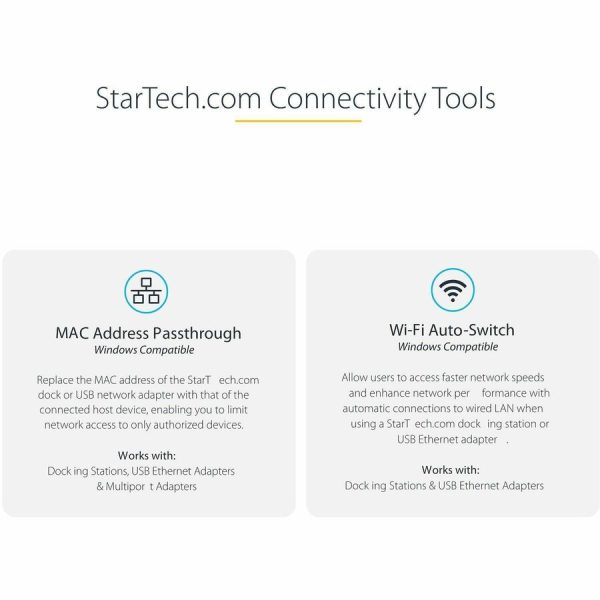 StarTech.com USB-C to Ethernet Adapter, 10/100/1000 Mbps, Gigabit Network Adapter, ASIX AX88179A, 1ft/30cm Cable, Windows/macOS/Linux - Image 4