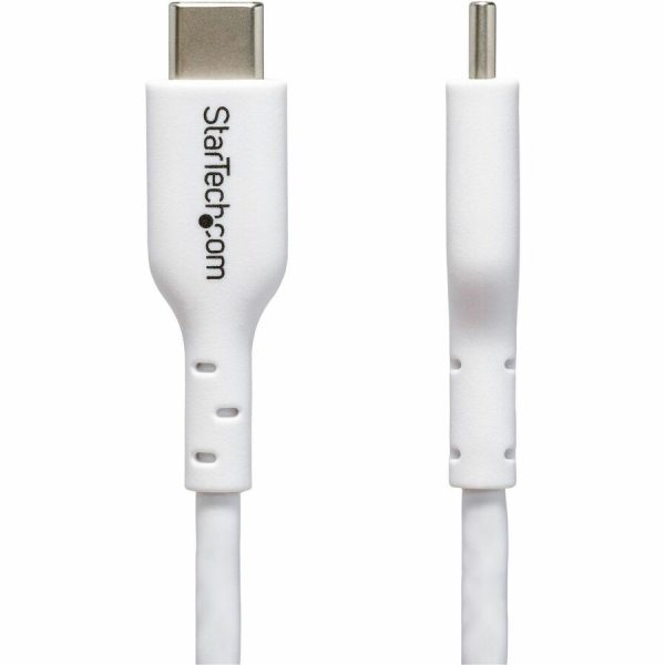 StarTech.com 6ft (1.8m) White USB-C Charging Cable, USB 2.0 Type-C Laptop Charger Cord, 60W Power Delivery, TPE Jacket, Data Transfer Cable - Image 3