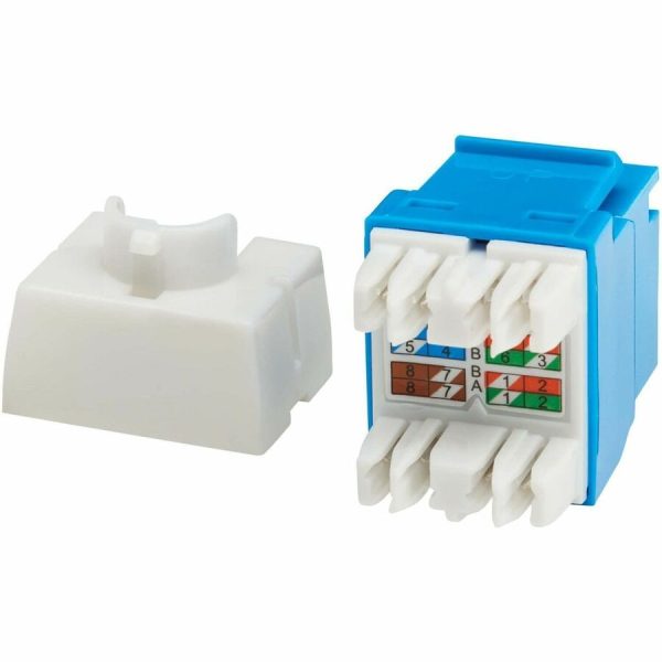 Eaton Tripp Lite Series Cat6a Keystone Jacks, 10 Pack - 4PPoE Compliant, 110/Krone, 568A/B, RJ45 Ethernet, Blue, TAA - Image 6