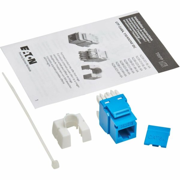 Eaton Tripp Lite Series Cat6a Keystone Jacks, 10 Pack - 4PPoE Compliant, 110/Krone, 568A/B, RJ45 Ethernet, Blue, TAA - Image 7