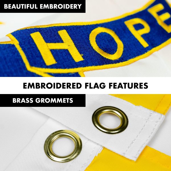 G128 Combo Pack: 5 Ft Tangle Free Aluminum Spinning Flagpole (White) & Rhode Island RI State Flag 2.5x4 Ft, ToughWeave Series Embroidered 300D Polyester | Pole with Flag Included - Image 4