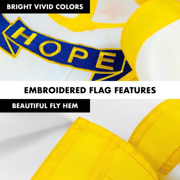 G128 Combo Pack: 5 Ft Tangle Free Aluminum Spinning Flagpole (White) & Rhode Island RI State Flag 2.5x4 Ft, ToughWeave Series Embroidered 300D Polyester | Pole with Flag Included - Image 5