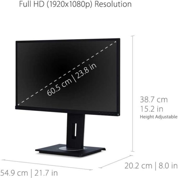 ViewSonic VG2448-PF 24 Inch IPS 1080p Ergonomic Monitor with Built-In Privacy Filter HDMI DisplayPort USB and 40 Degree Tilt - Image 4