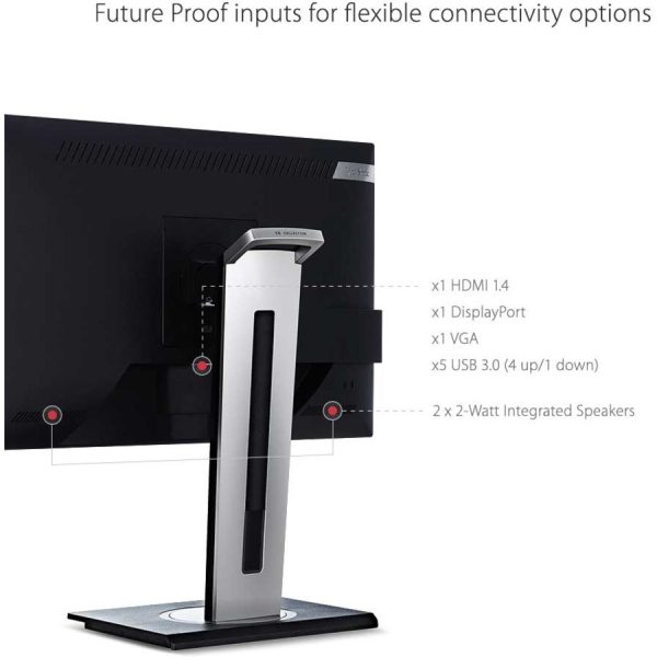ViewSonic VG2448-PF 24 Inch IPS 1080p Ergonomic Monitor with Built-In Privacy Filter HDMI DisplayPort USB and 40 Degree Tilt - Image 9