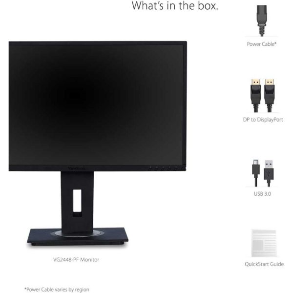 ViewSonic VG2448-PF 24 Inch IPS 1080p Ergonomic Monitor with Built-In Privacy Filter HDMI DisplayPort USB and 40 Degree Tilt - Image 10