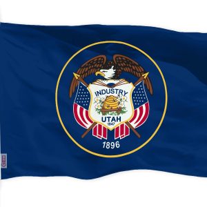 G128 Utah State Flag | 3x5 feet | Printed 150D, Indoor/Outdoor, Vibrant Colors, Brass Grommets, Quality Polyester, Much Thicker More Durable Than 100D 75D Polyester