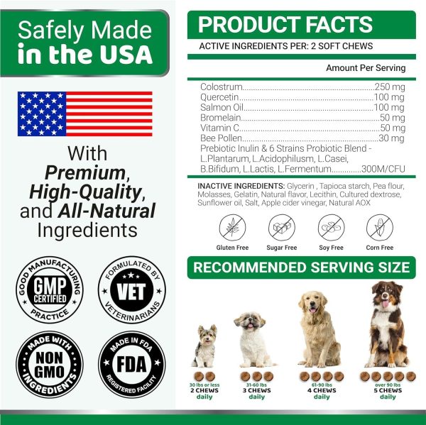 YUMA'S 2 Pack Dog Allergy Relief Chews   Dog Itching Skin Relief Treatment Pills   Anti Itch for Dogs   Itchy and Paw Licking   Dry Skin & Hot Spots   Omega 3 Fish Oil   Skin & Coat Supplement - Image 6