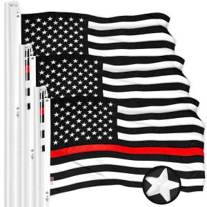 Thin Red Line State Flag 2x3FT 3-Pack Embroidered Polyester By G128