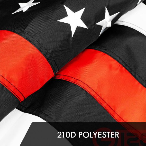 Thin Red Line State Flag 2x3FT 3-Pack Embroidered Polyester By G128 - Image 4