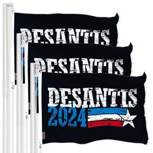 G128 3 Pack: DeSantis Election 2024 Flag | 3x5 Ft | LiteWeave Pro Series Printed 150D Polyester | Election Flag, Vibrant Colors, Brass Grommets, Thicker and More Durable Than 100D 75D Polyester