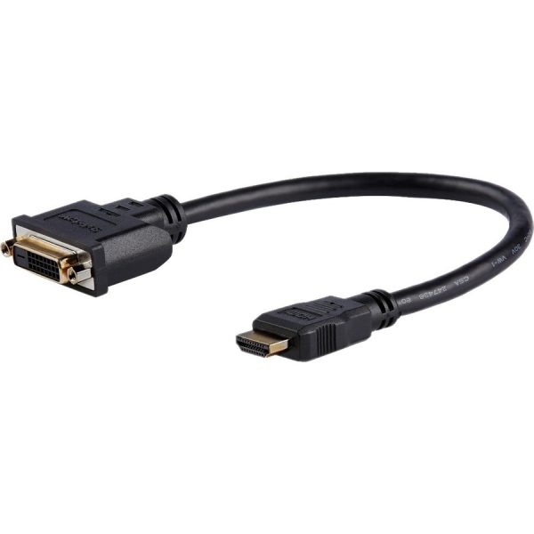 StarTech.com 8in (20cm) HDMI to DVI Adapter, DVI-D to HDMI (1920x1200p), 10 Pack, HDMI Male to DVI-D Female Cable, HDMI to DVI Cord, Black - Image 3