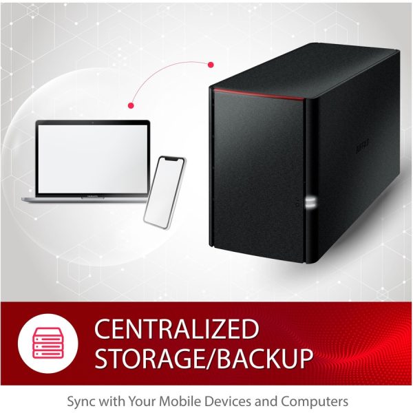 BUFFALO LinkStation SoHo 220 Home-Office NAS Storage 4TB Personal Cloud Hard Drives Included - Image 3