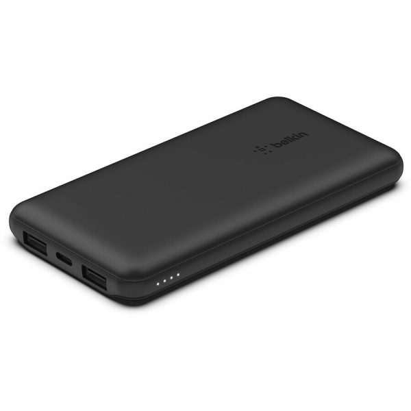 Belkin 15W USB-C 3-Port Power Bank - 10k mAh - 1xUSB-C (15W), 2xUSB-A (10W) - Portable Charger - w/ USB-C Cable - Black
