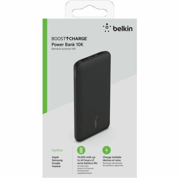 Belkin 15W USB-C 3-Port Power Bank - 10k mAh - 1xUSB-C (15W), 2xUSB-A (10W) - Portable Charger - w/ USB-C Cable - Black - Image 8