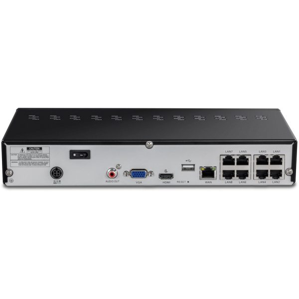 TRENDnet 8-Channel UHD PoE NVR, H.264/H.265 4K (8MP), Up to 12TB Storage (HDD Not Included), Supports one 4K Camera Channel, 8 PoE ports, 80W PoE Power Budget, Rackmount Design, 240fps, TV-NVR1508 - Image 6