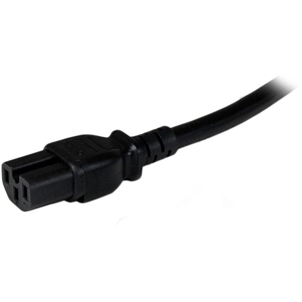 StarTech.com 4ft (1.2m) Heavy Duty Power Cord, NEMA 5-15P to C15, 15A 125V, 14AWG, Replacement AC Computer PC Power Supply Cable - Image 5