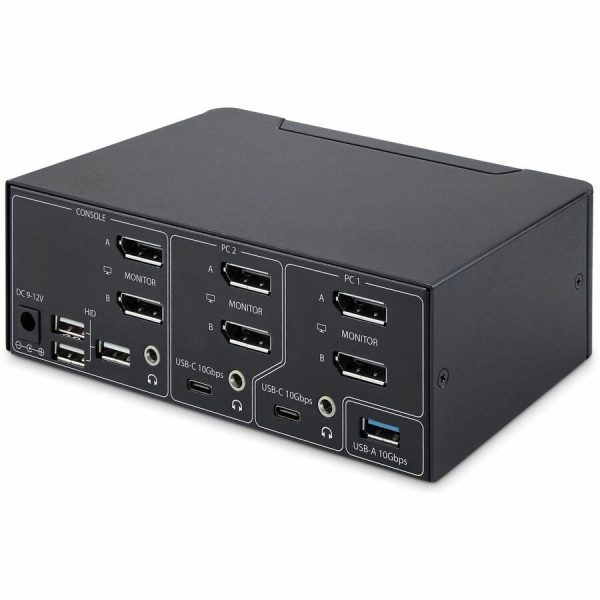 StarTech.com 2-Port Dual-Monitor DisplayPort 1.4 KVM Switch, 8K 60Hz / 4K 144Hz, 2x USB 10Gbps Ports, Hotkey Switching, TAA Compliant - Image 2