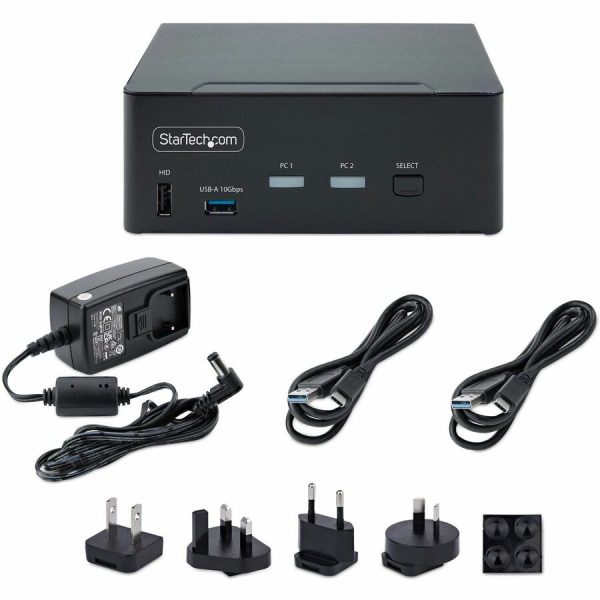 StarTech.com 2-Port Dual-Monitor DisplayPort 1.4 KVM Switch, 8K 60Hz / 4K 144Hz, 2x USB 10Gbps Ports, Hotkey Switching, TAA Compliant - Image 7