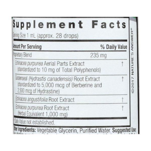 Nature's Answer - Echinacea-Goldenseal - Alcohol Free - 1 oz