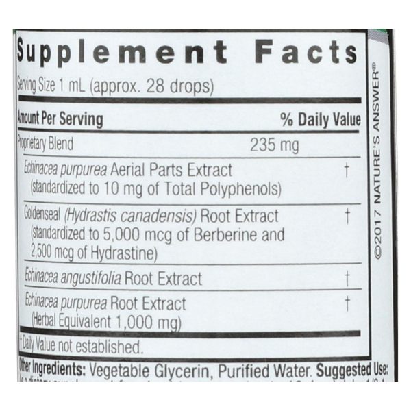 Nature's Answer - Echinacea-Goldenseal - Alcohol Free - 1 oz - Image 3