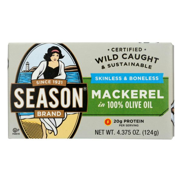 Season Brand Mackerels - Fillets - in Olive Oil - 4.375 oz - case of 12 - Image 3