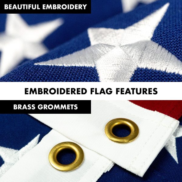 G128 - 5 Feet Tangle Free Spinning Flagpole (Black) USA American Flag Brass Grommets Spun Polyester 2.5x4 ft (Flag Included) Aluminum Flag Pole - Image 4