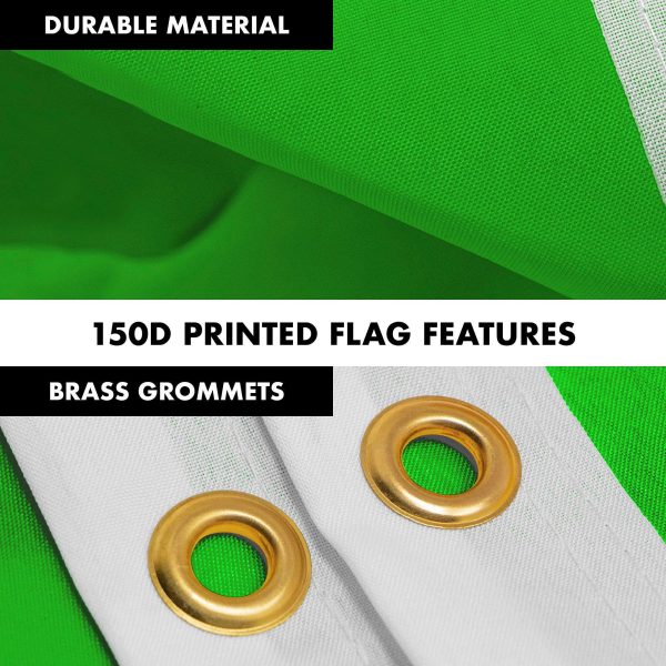G128 Combo Pack: 5 Ft Tangle Free Aluminum Spinning Flagpole (Black) & Solid Lime Green Color Flag 2.5x4 Ft, LiteWeave Pro Series Printed 150D Polyester | Pole with Flag Included - Image 4