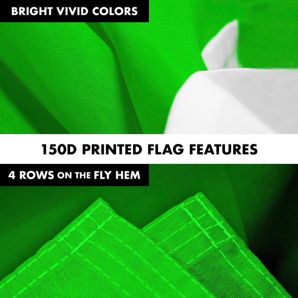 G128 Combo Pack: 5 Ft Tangle Free Aluminum Spinning Flagpole (Black) & Solid Lime Green Color Flag 2.5x4 Ft, LiteWeave Pro Series Printed 150D Polyester | Pole with Flag Included - Image 5