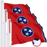 G128 3 Pack: Tennessee TN State Flag | 1x1.5 Ft | StormFlyer Series Embroidered 220GSM Spun Polyester | Embroidered Design, Indoor/Outdoor, Brass Grommets, Heavy Duty, All Weather